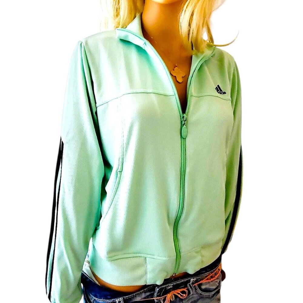 Adidas mint green with black detailing jacket Size Medium - Picture 10 of 11